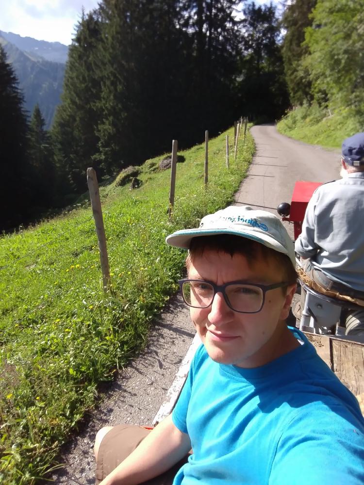 Driving on an alp road