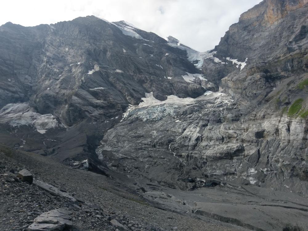 Glacier and rock faces