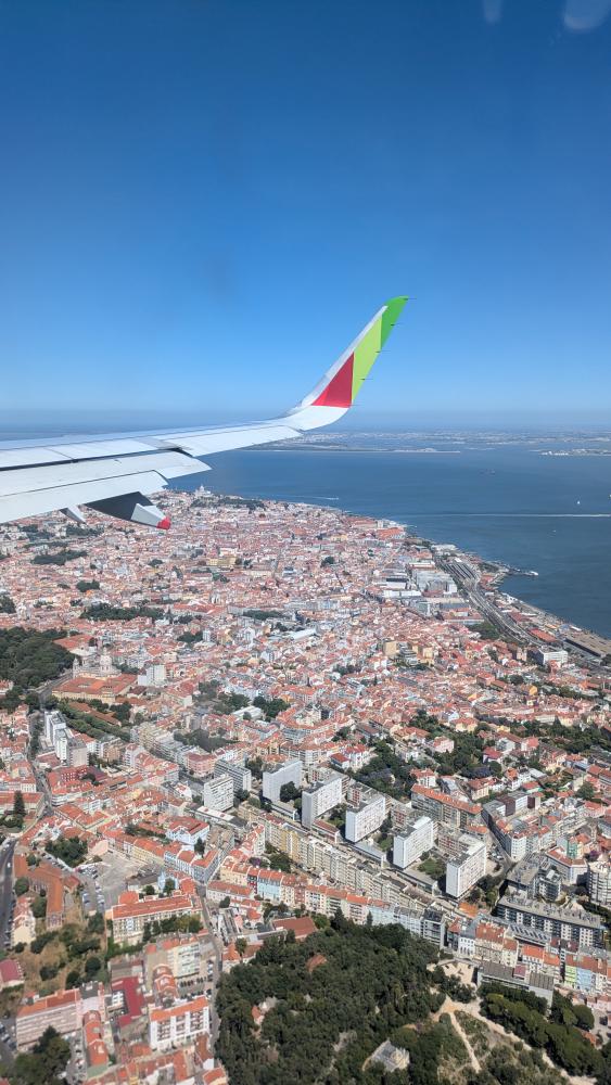 View from the plane over Lisbon