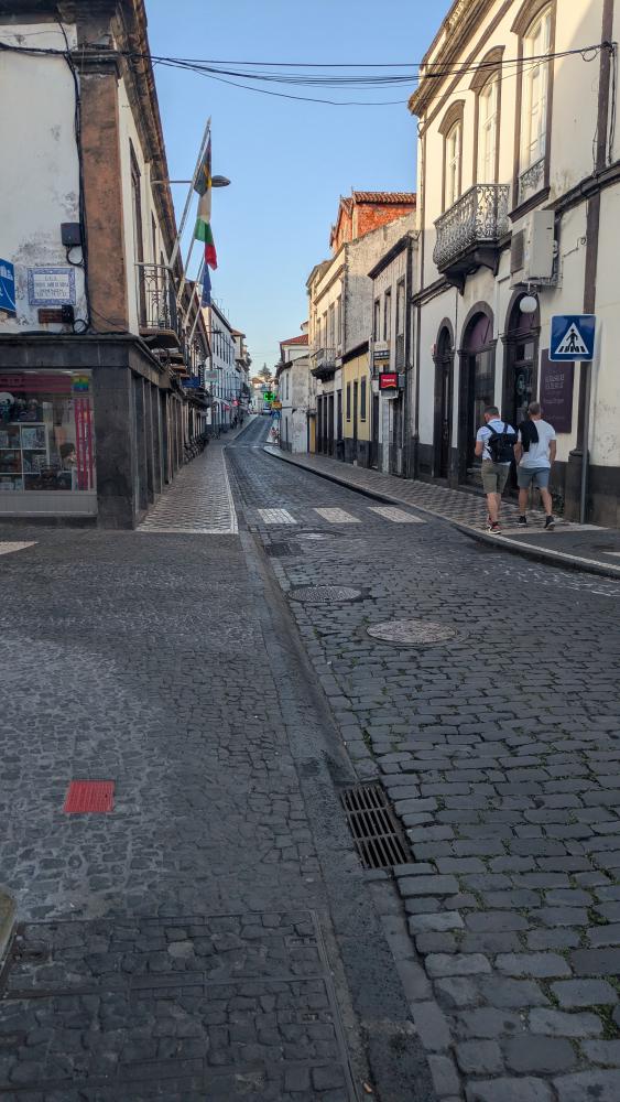 Street in Ponta Delgada in the evening