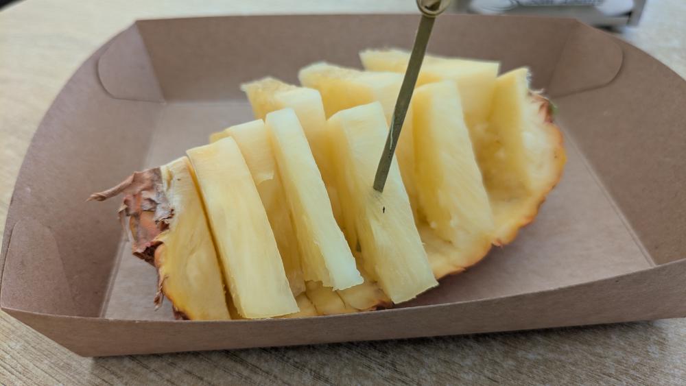 Freshly cut pineapple