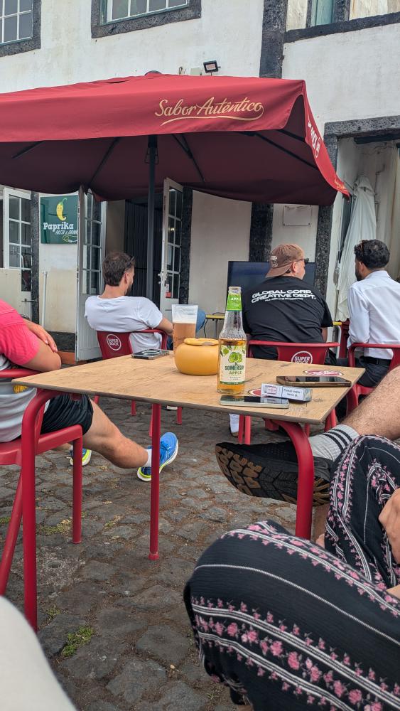 Football game in the pub